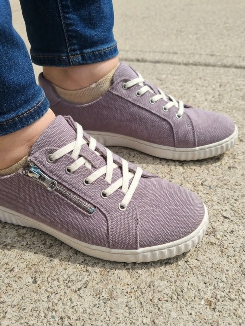 Clarks Lilac Textile Sneakers